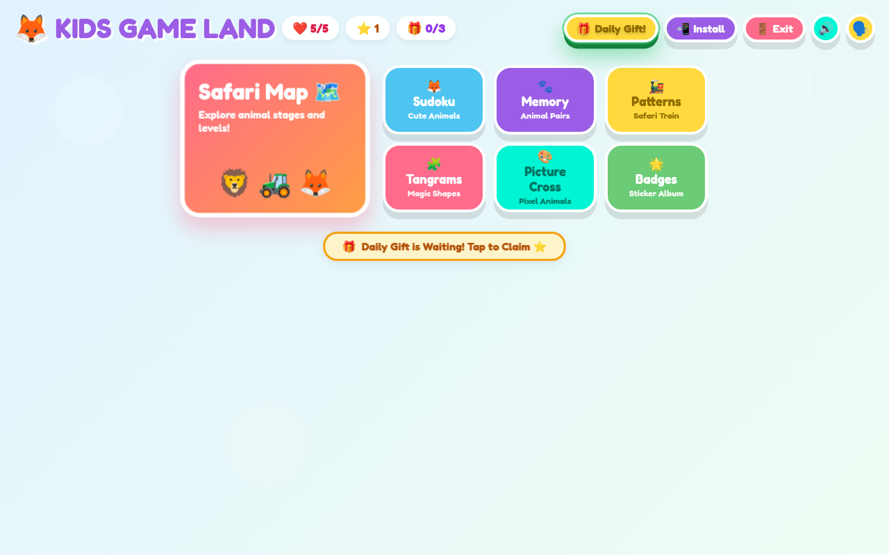 Kids Game Land Web Platform